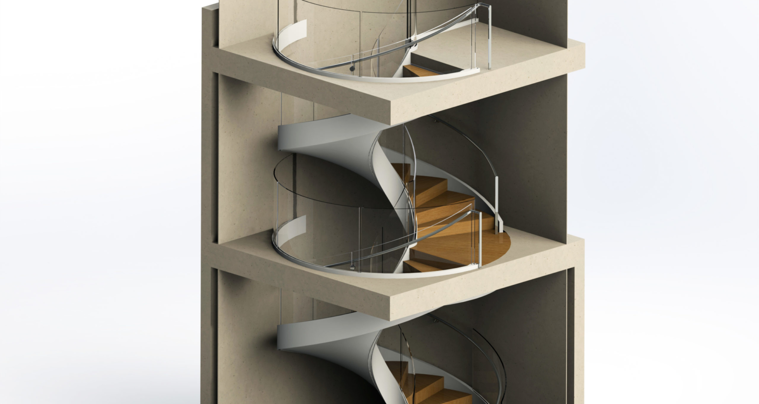 rendu escalier conception bureaux études BIM compatible