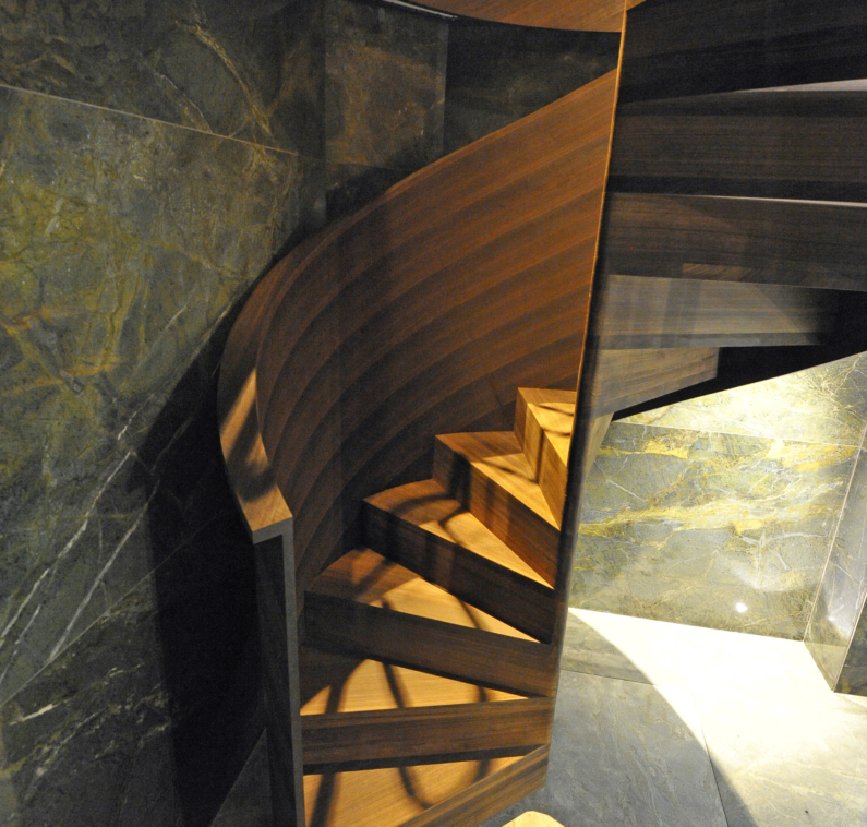 escalier colimacon sur mesure acier bois architecture