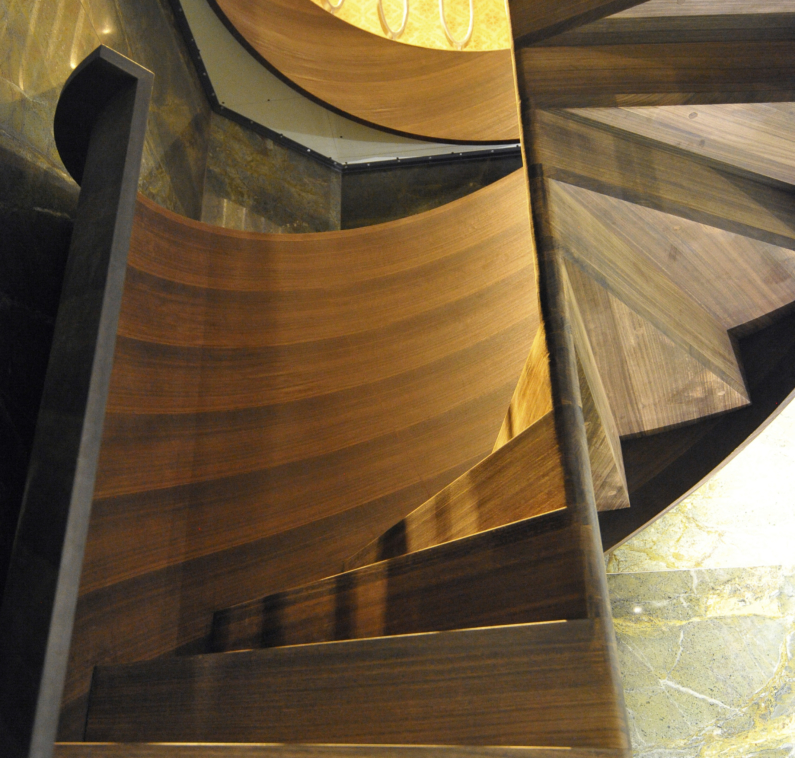 escalier colimacon sur mesure acier bois architecture